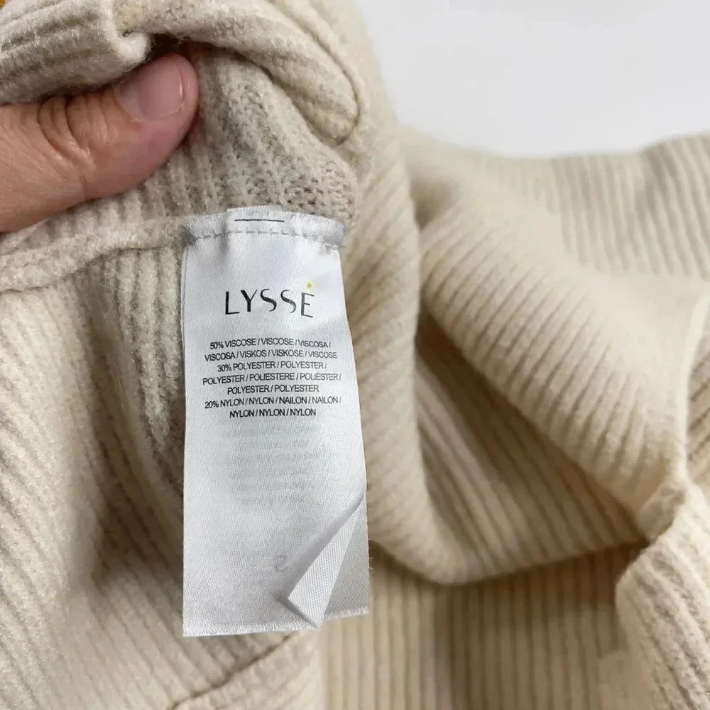 Lyssé Oyster Cold Shoulder Pullover Sweater